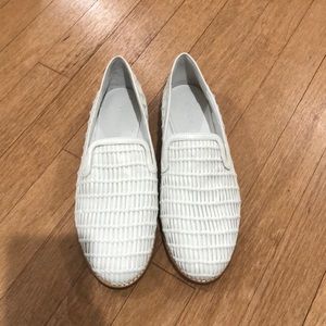 VINCE white loafers